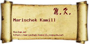 Marischek Kamill névjegykártya